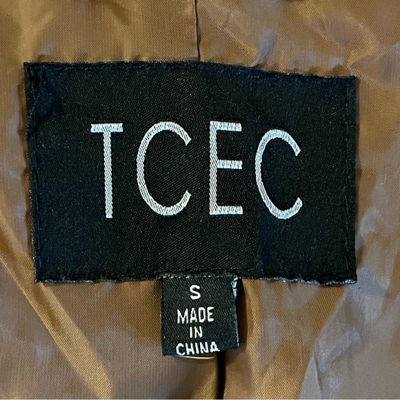 TCEC Brown Faux Leather Moto Jacket with Tailored Fit - Picture 6 of 6